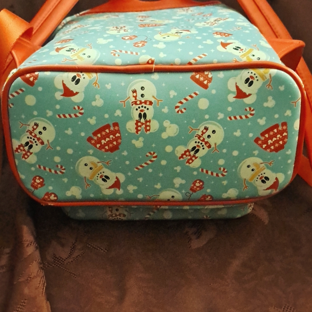Loungefly Snowman Mickey & Minnie Mouse Mini Backpack With Ears Headband - Picture 6 of 15